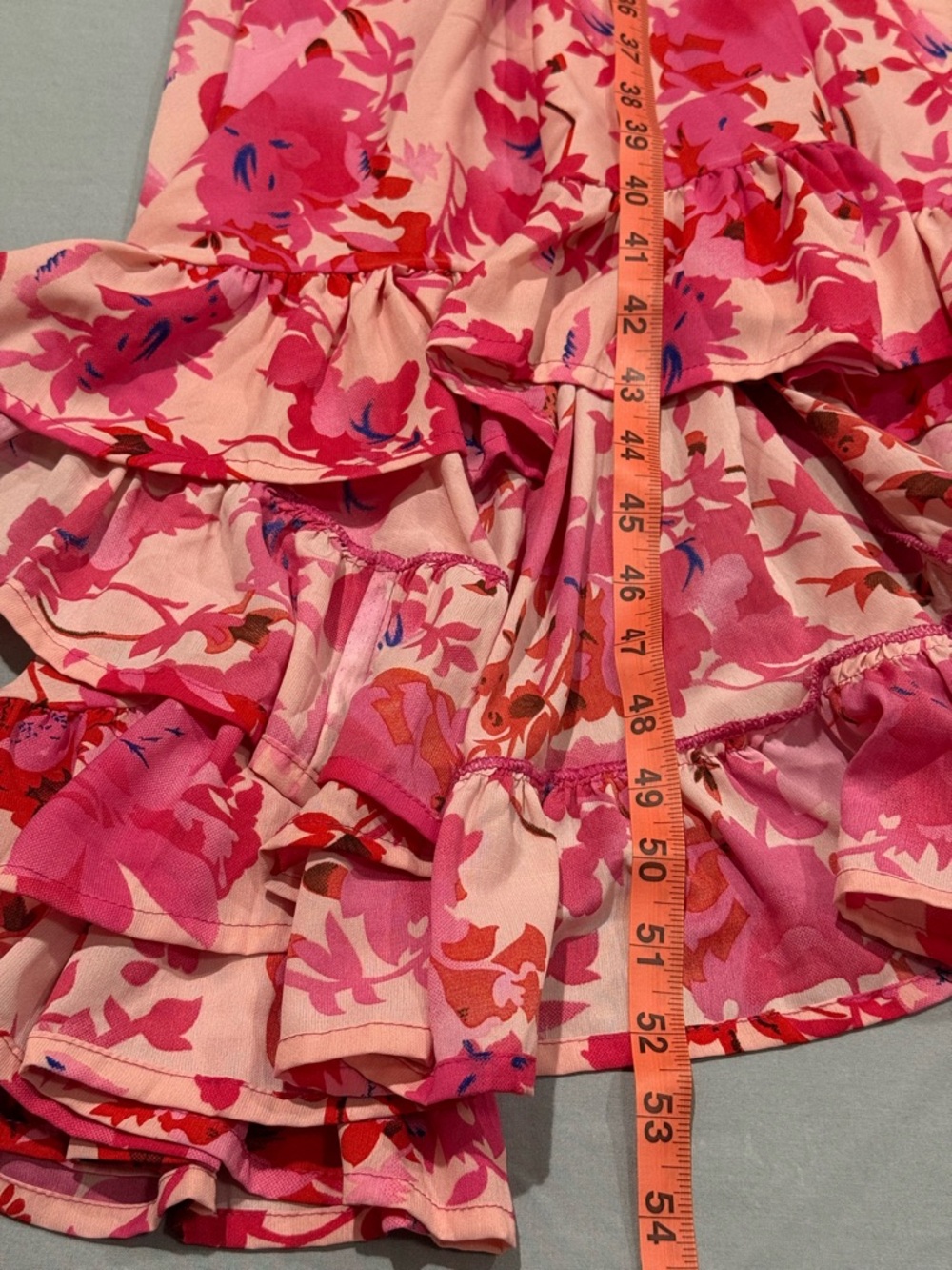 Boemo Anthropologie Boho Red Pink Floral Maxi Dress Extra Large - Picture 12 of 12